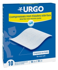 Urgo Compresses St&eacute;riles Non Tiss&eacute;es 10 cm x 10 cm 10 Sachets de 2 Compresses