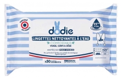 Dodie Lingettes Nettoyantes &agrave; l'Eau 50 Lingettes Compostables Grand Format