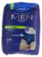 Tena Men Active Fit Pants Plus Taille L/XL Sous-V&ecirc;tements Absorbants 8 Unit&eacute;s