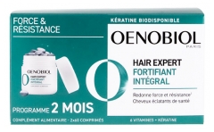 Oenobiol Hair Expert Fortifiant Int&eacute;gral Force et R&eacute;sistance Lot de 2 x 60 Comprim&eacute;s