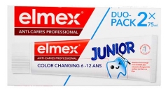 Elmex Dentifrice Junior Anti-Caries Professional Color Changing 6-12 Ans 2 x 75 ml