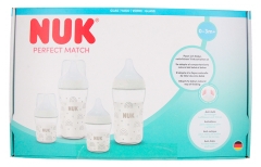 NUK Perfect Match Verre Coffret 2 Biberons 120 ml + 2 Biberons 230 ml D&egrave;s 0-3 Mois