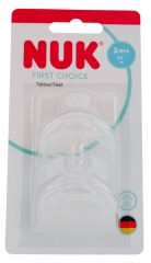 NUK First Choice 2 T&eacute;tines Per&ccedil;age M Anti-Colique D&egrave;s 3 Mois
