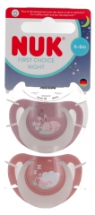 NUK First Choice Nuit Sucettes en Silicone 0-6 Mois