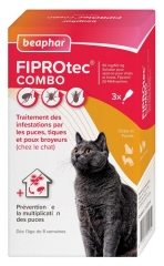 Beaphar Fiprotec Combo 50/60 mg Solution Spot-on Chats Furets 3 Unit&eacute;s
