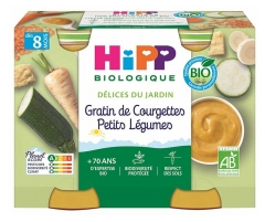 Hipp Gratin de Courgettes Petits L&eacute;gumes Pots 2 X 190 g D&egrave;s 8 Mois
