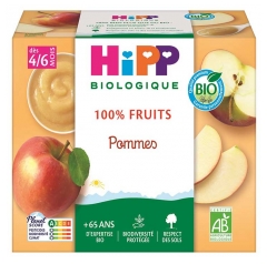 Hipp Pommes Coupelles 4 X 100 g D&egrave;s 4/6 Mois