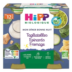 Hipp Tagliatelles &Eacute;pinards Fromage Pots 2 X 250 g D&egrave;s 12 Mois