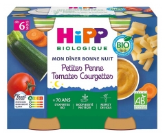 Hipp Petites Penne Tomates Courgettes Pots 2 X 190 g D&egrave;s 6 Mois