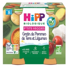 Hipp Gratin de Pommes de Terre et L&eacute;gumes Pots 2 X 190 g D&egrave;s 8 Mois