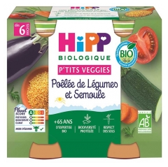 Hipp Po&ecirc;l&eacute;e de L&eacute;gumes et Semoule Pots 2 X 190 g D&egrave;s 6 Mois
