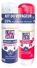 Insect Ecran Spray Insecticide V&ecirc;tements & Tissus Jusqu'&agrave; 8h 100 ml + Anti-Moustiques Spray R&eacute;pulsif Jusqu'&agrave; 8H Peau Sp&eacute;cial Tropiques 75 ml
