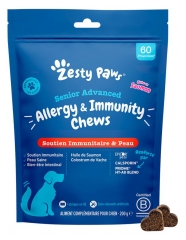 Zesty Paws Friandises pour Chien S&eacute;nior Soutien Immunitaire & Peau Saumon 200 g