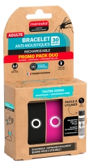 Manouka Promo Pack Duo Bracelet Anti Moust. Adulte Unis Noir/Fushia*