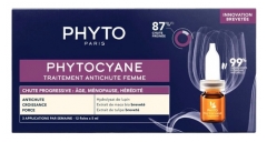 Phyto Phytocyane Traitement Antichute Femme - Chute Progressive - 12 Fioles X 5 ml