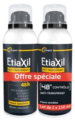 Etiaxil D&eacute;odorant Anti-Transpirant Contr&ocirc;le 48 H A&eacute;rosol Lot 2 x 150 ML