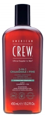 American Crew American Crew 3-en-1 Camomille et Pin Shampooing Apr&egrave;s Shampooing & Gel Douche Pour Cheveux et Corps (450Ml) Revitalisant Hydratant et Apaisant.