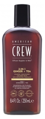 American Crew American Crew 3-en-1 Gingembreth&eacute; Shampooing Apr&egrave;s Shampooing & Gel Douche Pour Cheveux et Corps (250Ml) Revitalisant et Hydratant.