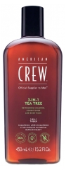 American Crew American Crew 3-en-1 Arbre &agrave; Th&eacute; Shampooing Apr&egrave;s Shampooing & Gel Douche Pour Cheveux et Corps (450Ml) Revitalisant et Hydratant.