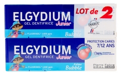 Elgydium Junior Gel Dentifrice Protection Caries 7-12 Ans Lot 2 x 50 ML