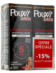Pouxit Flash Spray Anti-Poux et Lentes 5 min 100% Efficace 2 x 150 ml Offre Sp&eacute;ciale&nbsp;