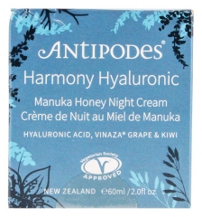 Antipodes Harmony Hyaluronic Cr&egrave;me de Nuit Miel de Manuka Toutes Peaux 60 ml