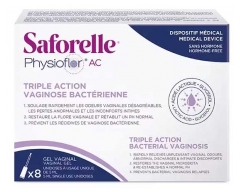 Saforelle Physioflor AC Triple Action Vaginose Bact&eacute;rienne 8 Unidoses de 5 ml