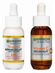Garnier SkinActive Vitamine C S&eacute;rum &Eacute;clat et Anti Taches 30 ML + S&eacute;rum Nuit Vitamine C Booster d'&Eacute;clat 30 ml