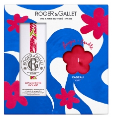 Roger & Gallet Coffret Eau Parfum&eacute;e Bienfaisante Gingembre Rouge 100 ml et sa Bougie Parfum&eacute;e