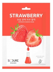 Masque en Tissu &agrave; la Fraise 25ml - Soin Intensif pour la Peau