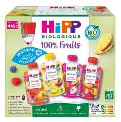 HiPP 100% Fruits d&egrave;s 4/6 Mois Bio 8 Gourdes
