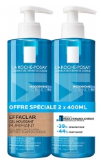 La Roche-Posay Effaclar Gel Moussant Purifiant Peaux Grasses &agrave; Tendance Acn&eacute;ique Lot de 2 x 400 ml
