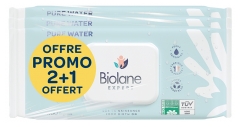 Biolane Lingettes Pure Water Lot de 3 Pack de 60 Lingettes