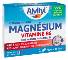 Alvityl Magn&eacute;sium + Vitamine B6 - Lib&eacute;ration Prolong&eacute;e - Origine Marine - 99% d'Origine Naturelle - Aide &agrave; R&eacute;duire la Fatigue - Fabriqu&eacute; en France - 45 Jours - D&egrave;s 12 Ans