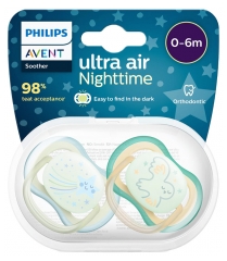 Avent Sucettes Ultra Air Nighttime 0-6M