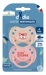 Dodie 2 Sucettes Silicone Anatomiques +6 Mois
