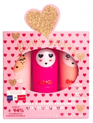 Inuwet Trio Baumes &agrave; L&egrave;vres Parfum&eacute;s Bisous d'Amour 3 x 3,5 g