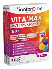Santarome Vita'Max Multivitamines S&eacute;nior 50+ 30 Comprim&eacute;s
