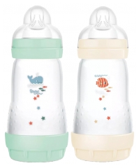 MAM 2 Biberons Easy Start D&eacute;bit 2 260 ml D&egrave;s 2 Mois