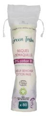 Green Tribu Disques &agrave; D&eacute;maquiller Ronds Bio 80 Unit&eacute;s