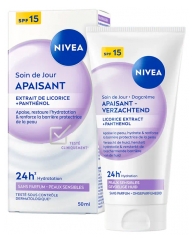 Nivea Cr&egrave;me Visage Jour Apaisant Hydratation 24H Peaux Sensibles SPF15 50 ml