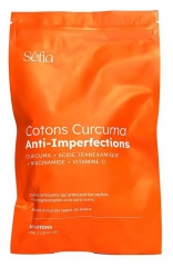 S&eacute;fia Cotons Curcuma Anti-Imperfections Tous Types de Peaux Recharge 30 Cotons