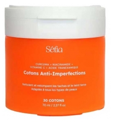S&eacute;fia Cotons Curcuma Anti-Imperfections Tous Types de Peaux 30 Cotons