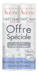 Av&egrave;ne Cold Cream Cold Cream - Stick L&egrave;vres Nourrissant - L&egrave;vres Dess&eacute;ch&eacute;es et Irrit&eacute;es 2 x 4 g