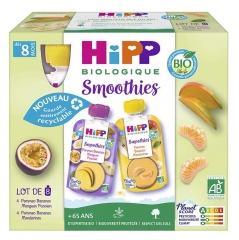 Boisson aux Fruits Bio pour B&eacute;b&eacute; d&egrave;s 8 Mois - Lot de 8 Gourdes de 90 ml