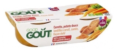 Pur&eacute;e de Carottes et Patates Douces Bio pour B&eacute;b&eacute; d&egrave;s 8 Mois - Pack de 2 Pots