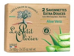 Le Petit Olivier Savon Solides Extra Doux Aloe Vera 2 x 100 g
