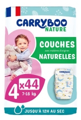 Carryboo Couches Naturelles &agrave; Motif Taille 4 (7-18Kg) 44 Couches