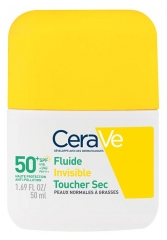 CeraVe Fluide Invisible Toucher Sec Peaux Normales &agrave; Grasses SPF50+ 50 ml