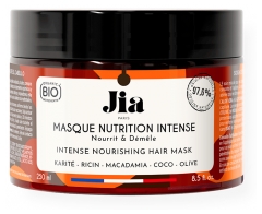 Jia Paris For My Curls Masque Nutrition Intense Cheveux Boucl&eacute;s Ondul&eacute;s Fris&eacute;s et Cr&eacute;pus 250 ml